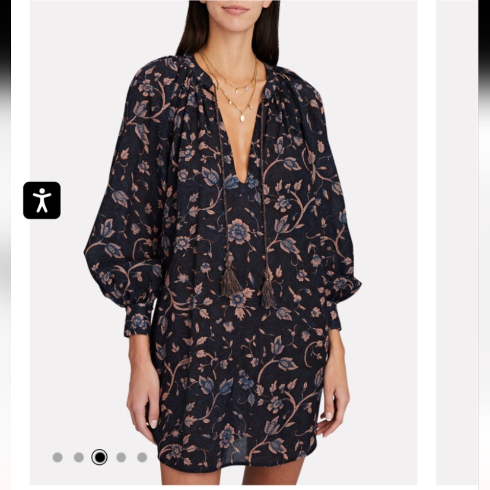 ULLA JOHNSON Biarritz Floral-Print Tunic Size S